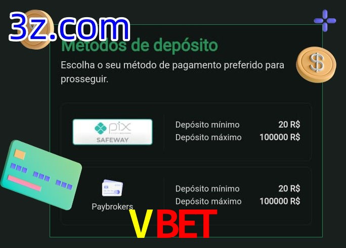 O cassino Vbet oferece uma grande variedade de métodos de pagamento